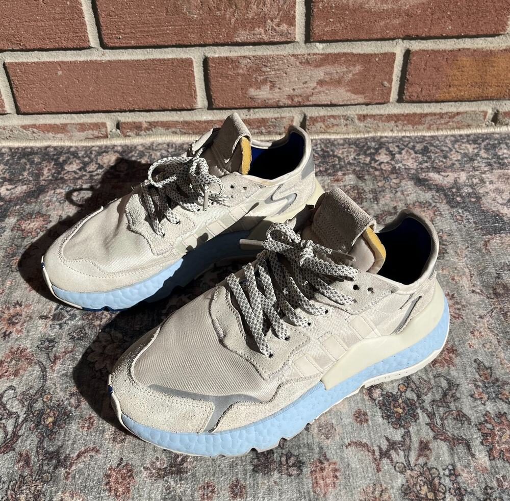 adidas Originals Nite Jogger Soft Blue / Women's 6.5 / Suede Boost Shoe EE5910